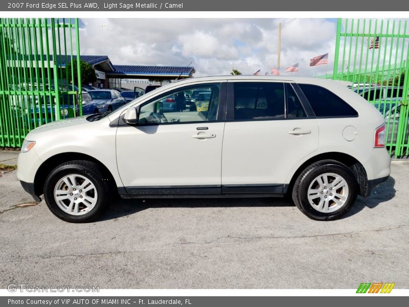 Light Sage Metallic / Camel 2007 Ford Edge SEL Plus AWD