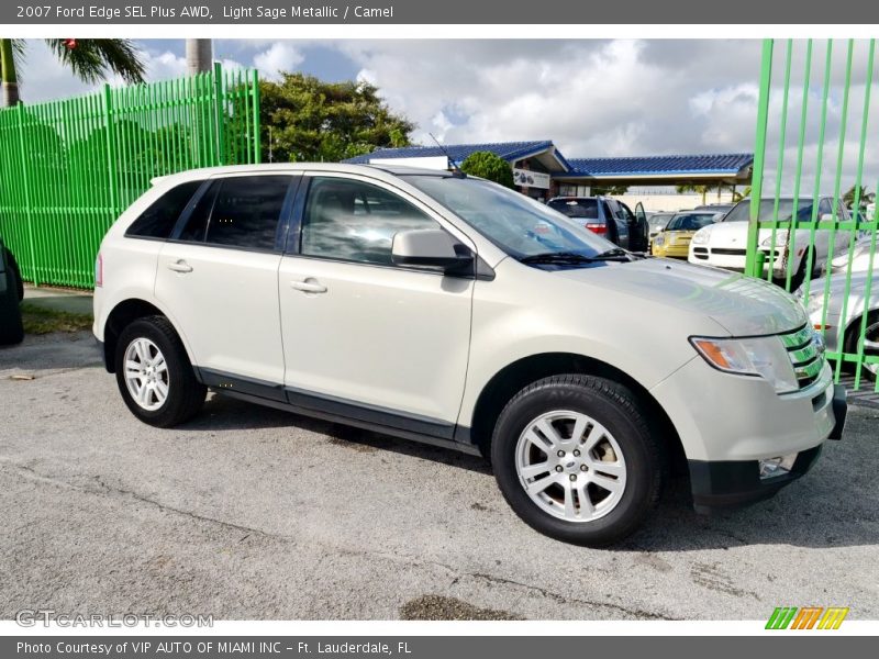 Light Sage Metallic / Camel 2007 Ford Edge SEL Plus AWD