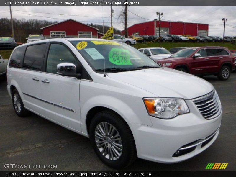 Bright White / Black/Light Graystone 2015 Chrysler Town & Country Touring-L