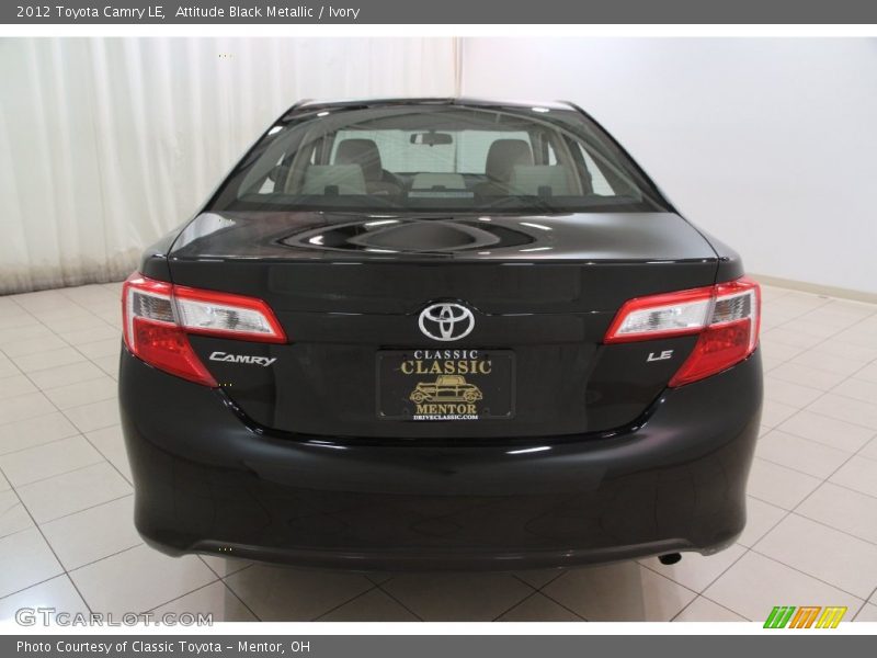 Attitude Black Metallic / Ivory 2012 Toyota Camry LE