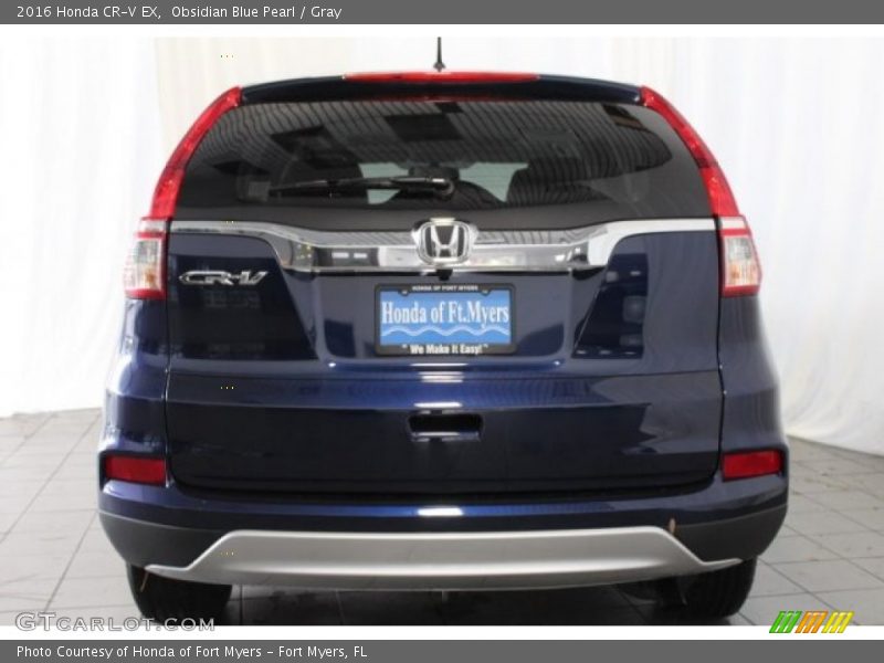 Obsidian Blue Pearl / Gray 2016 Honda CR-V EX