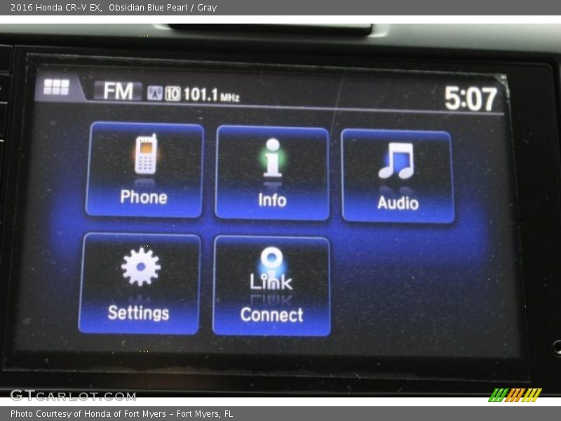 Obsidian Blue Pearl / Gray 2016 Honda CR-V EX