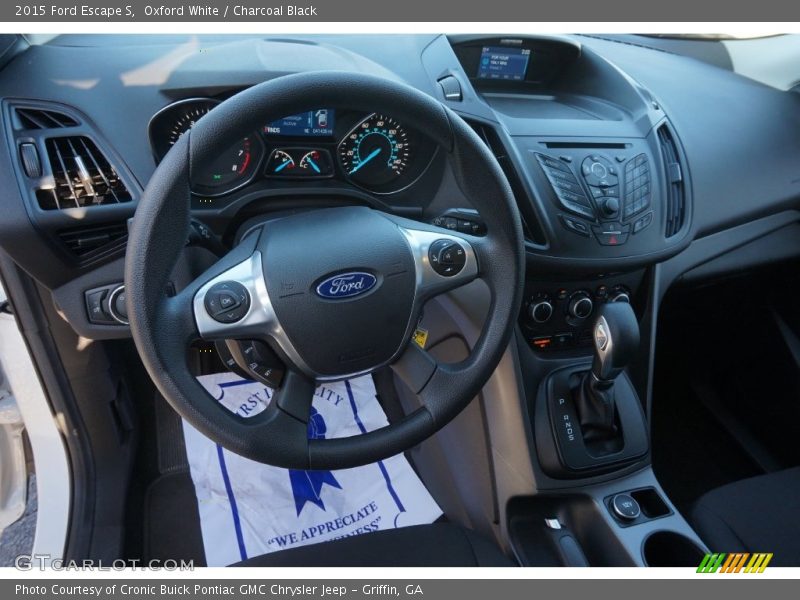 Oxford White / Charcoal Black 2015 Ford Escape S
