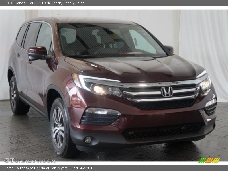 Dark Cherry Pearl / Beige 2016 Honda Pilot EX