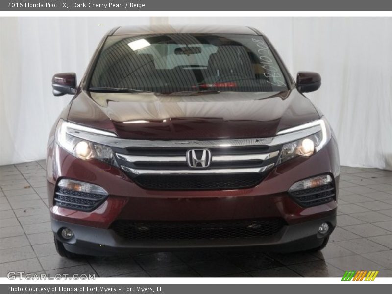 Dark Cherry Pearl / Beige 2016 Honda Pilot EX