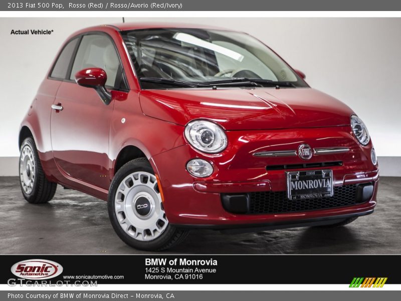 Rosso (Red) / Rosso/Avorio (Red/Ivory) 2013 Fiat 500 Pop
