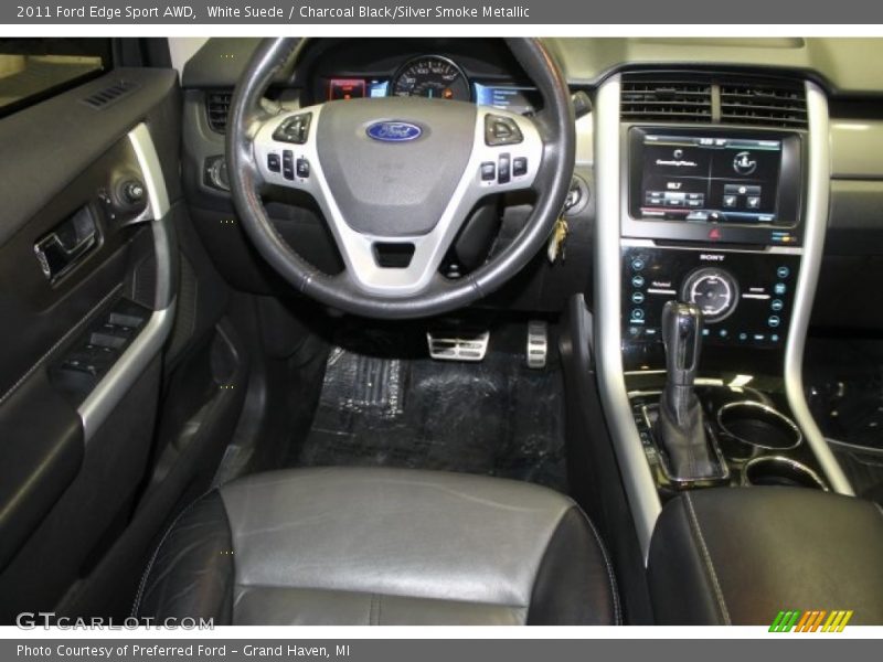 White Suede / Charcoal Black/Silver Smoke Metallic 2011 Ford Edge Sport AWD