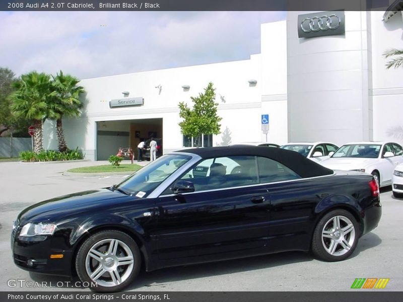 Brilliant Black / Black 2008 Audi A4 2.0T Cabriolet