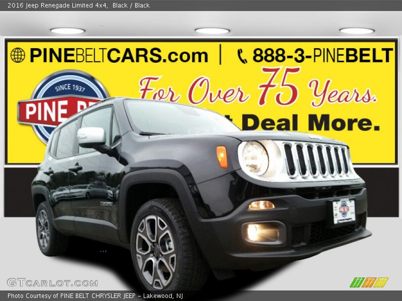 Black / Black 2016 Jeep Renegade Limited 4x4