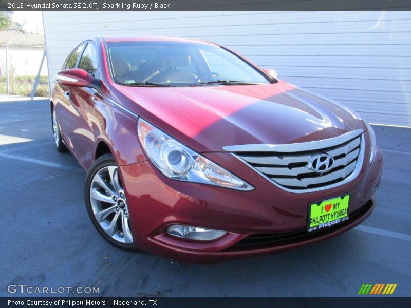Sparkling Ruby / Black 2013 Hyundai Sonata SE 2.0T