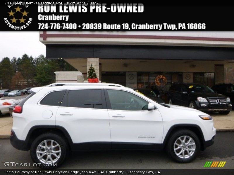 Bright White / Black 2016 Jeep Cherokee Latitude 4x4