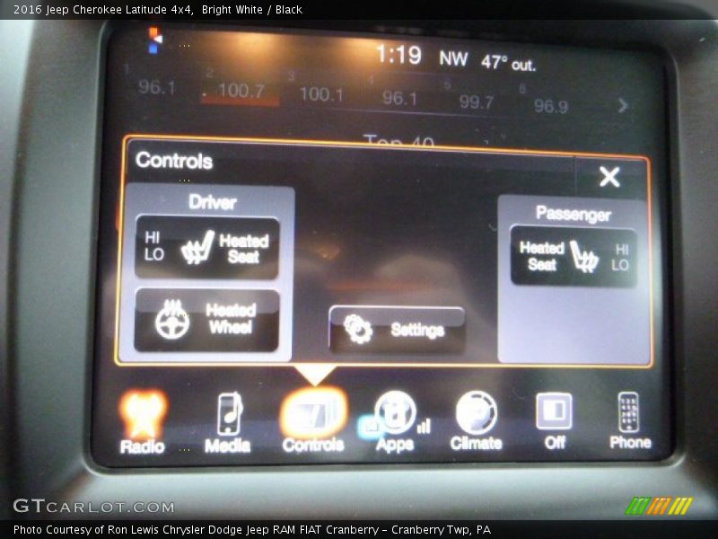 Bright White / Black 2016 Jeep Cherokee Latitude 4x4