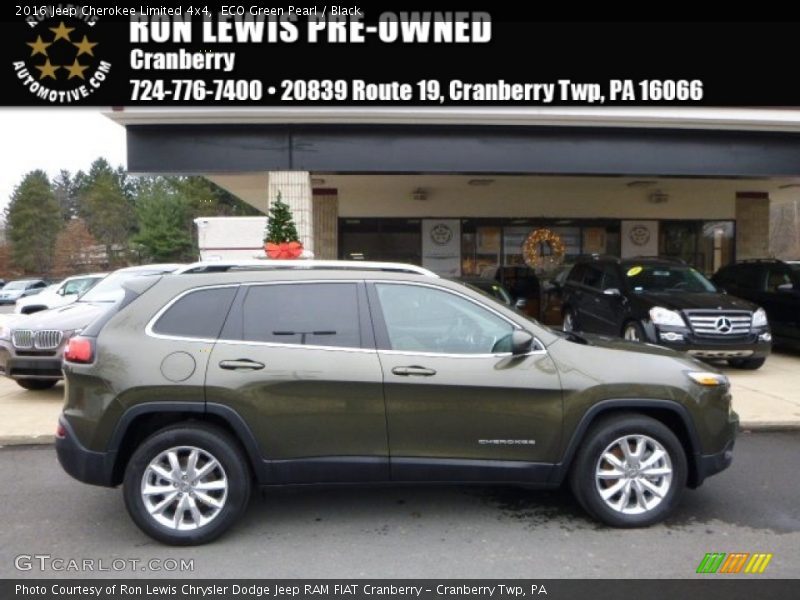 ECO Green Pearl / Black 2016 Jeep Cherokee Limited 4x4