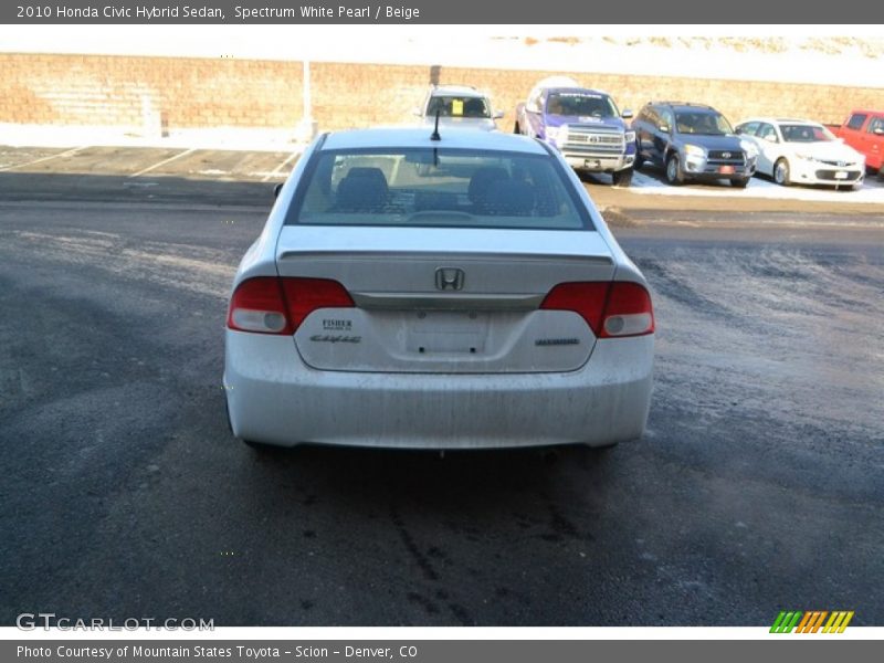 Spectrum White Pearl / Beige 2010 Honda Civic Hybrid Sedan