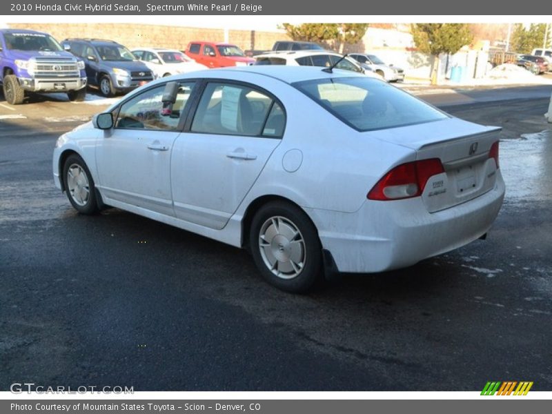 Spectrum White Pearl / Beige 2010 Honda Civic Hybrid Sedan