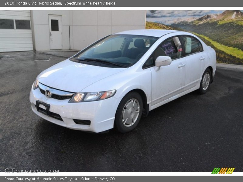 Spectrum White Pearl / Beige 2010 Honda Civic Hybrid Sedan