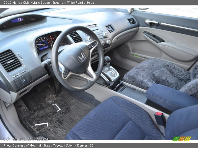 Spectrum White Pearl / Beige 2010 Honda Civic Hybrid Sedan