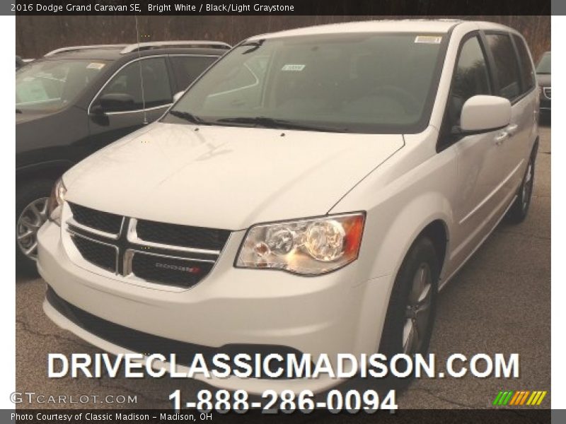 Bright White / Black/Light Graystone 2016 Dodge Grand Caravan SE