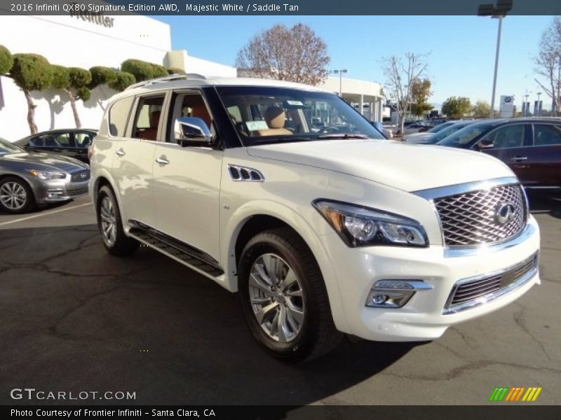 Majestic White / Saddle Tan 2016 Infiniti QX80 Signature Edition AWD