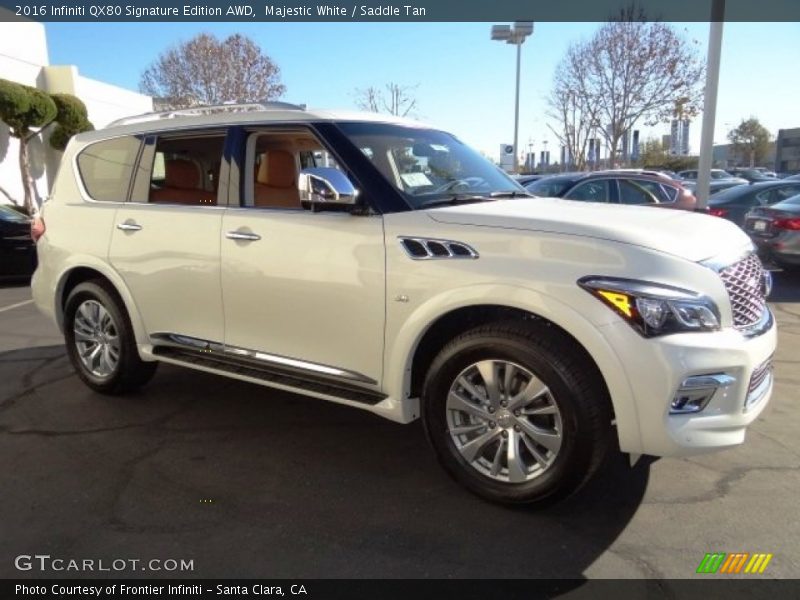 Majestic White / Saddle Tan 2016 Infiniti QX80 Signature Edition AWD