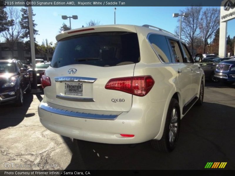 Majestic White / Saddle Tan 2016 Infiniti QX80 Signature Edition AWD