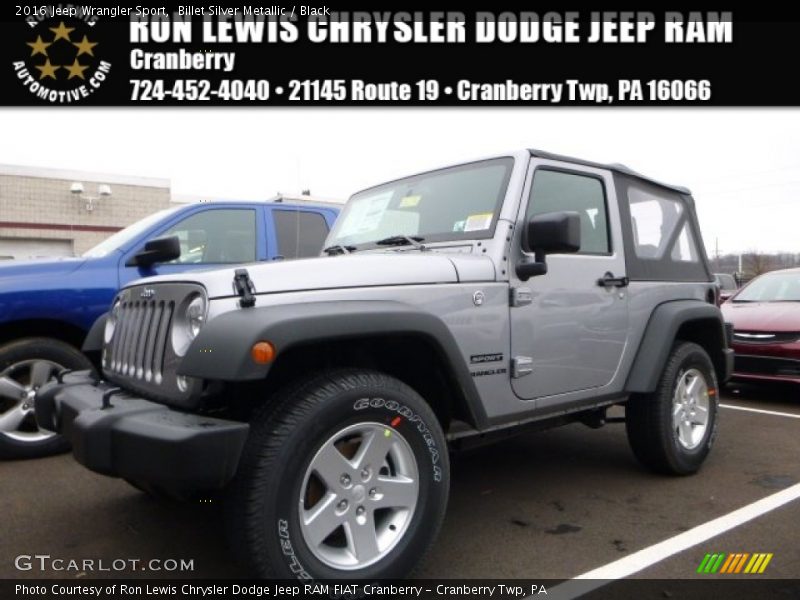 Billet Silver Metallic / Black 2016 Jeep Wrangler Sport