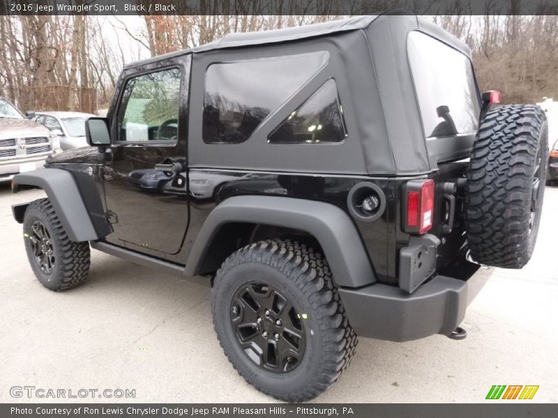 Black / Black 2016 Jeep Wrangler Sport