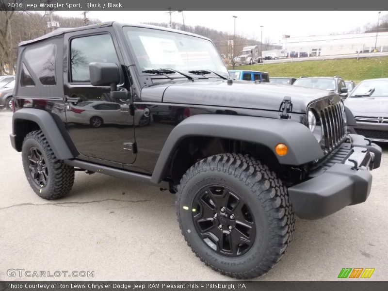 Black / Black 2016 Jeep Wrangler Sport