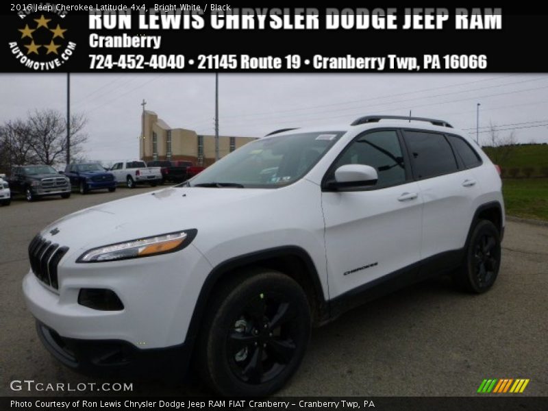 Bright White / Black 2016 Jeep Cherokee Latitude 4x4