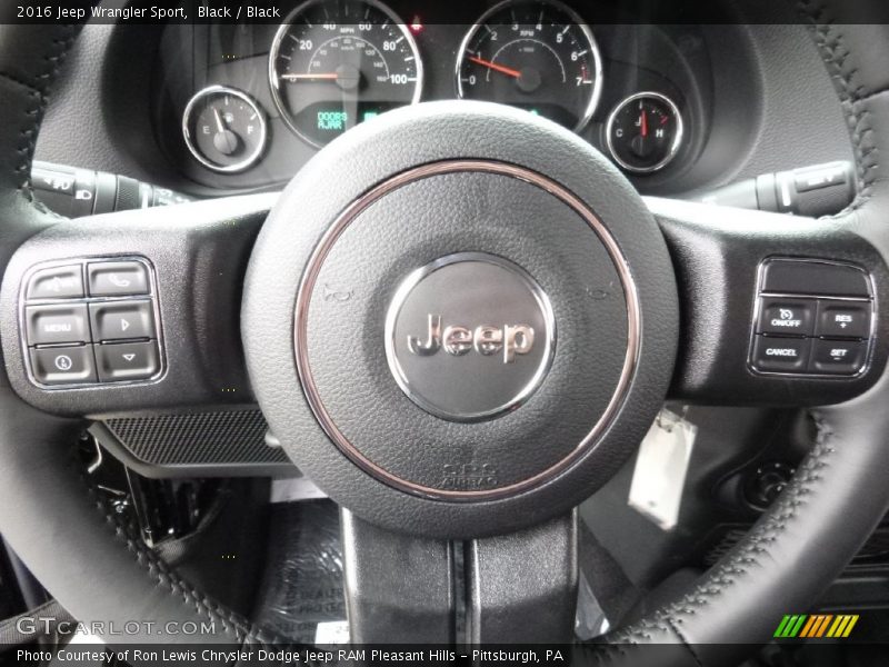 Black / Black 2016 Jeep Wrangler Sport