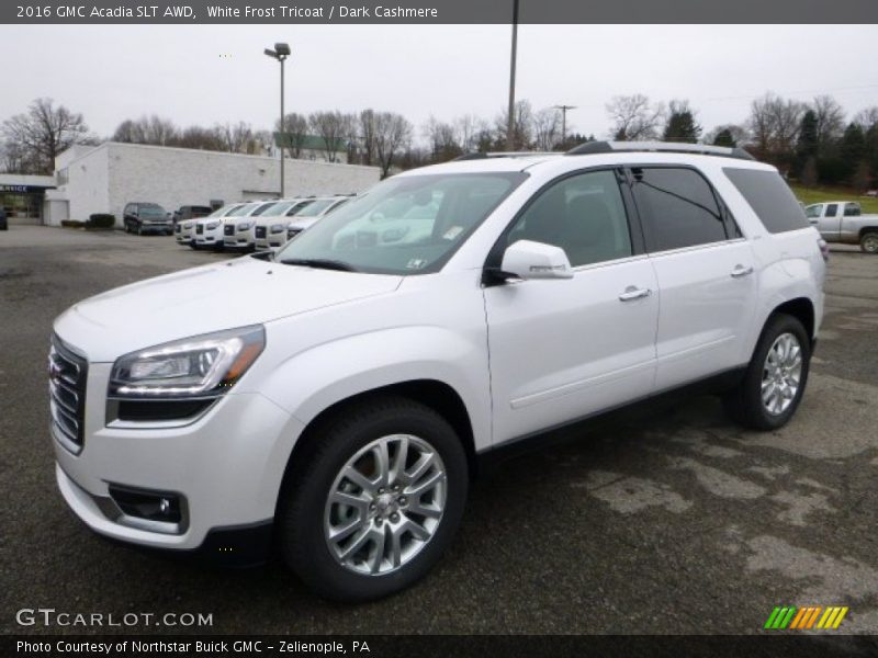 White Frost Tricoat / Dark Cashmere 2016 GMC Acadia SLT AWD