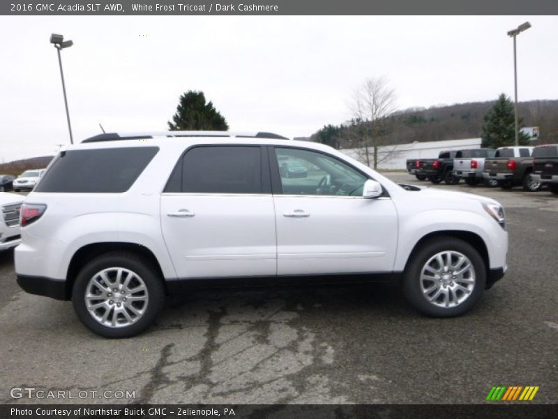 White Frost Tricoat / Dark Cashmere 2016 GMC Acadia SLT AWD