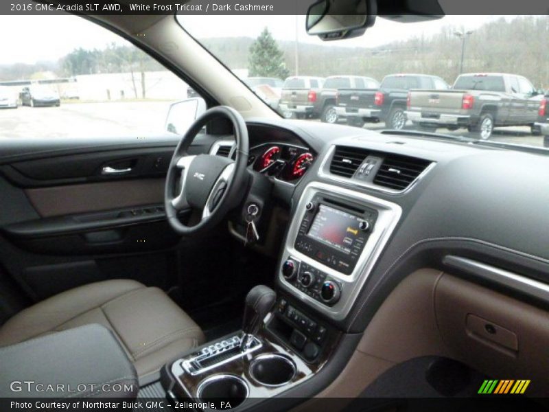 White Frost Tricoat / Dark Cashmere 2016 GMC Acadia SLT AWD