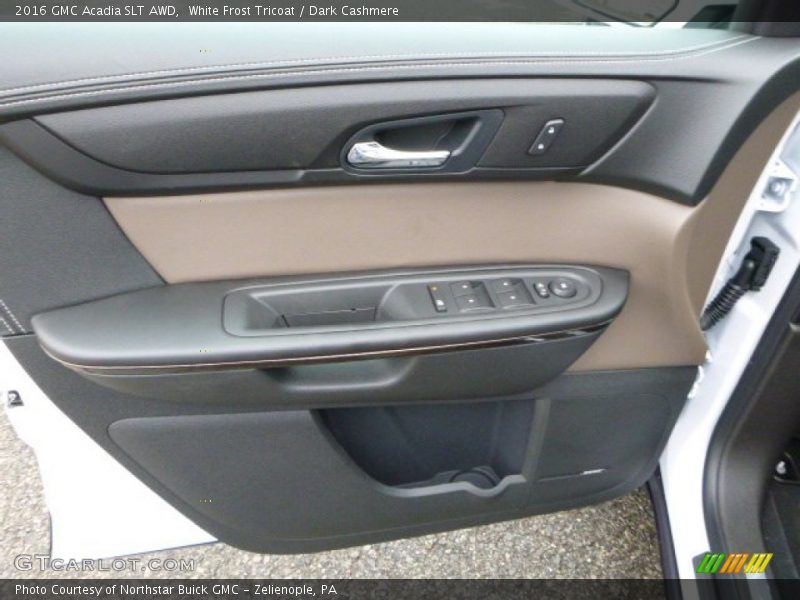 White Frost Tricoat / Dark Cashmere 2016 GMC Acadia SLT AWD