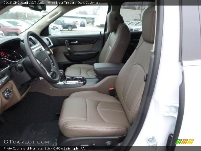 White Frost Tricoat / Dark Cashmere 2016 GMC Acadia SLT AWD