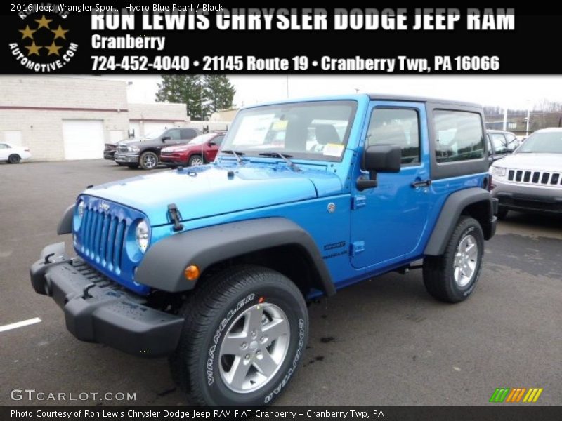 Hydro Blue Pearl / Black 2016 Jeep Wrangler Sport