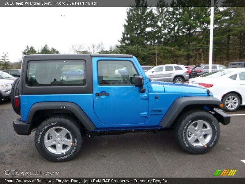 Hydro Blue Pearl / Black 2016 Jeep Wrangler Sport