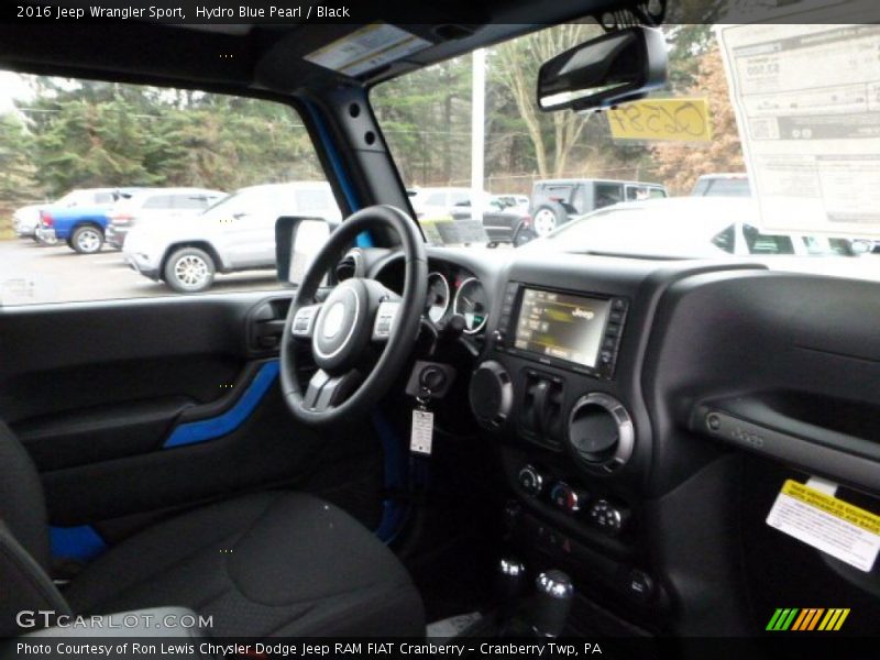 Hydro Blue Pearl / Black 2016 Jeep Wrangler Sport