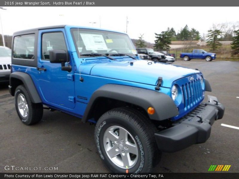 Hydro Blue Pearl / Black 2016 Jeep Wrangler Sport