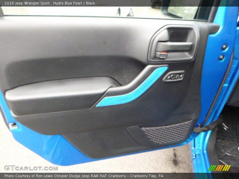 Hydro Blue Pearl / Black 2016 Jeep Wrangler Sport