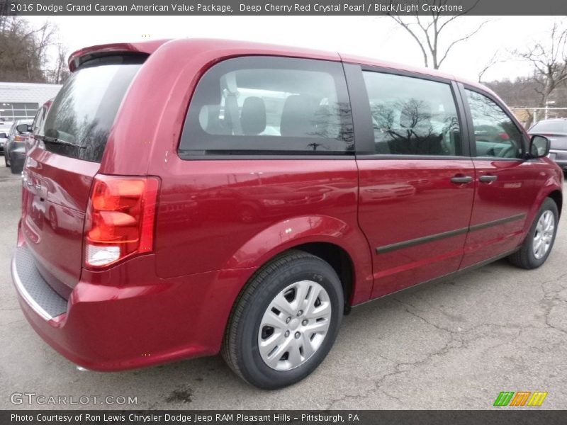 Deep Cherry Red Crystal Pearl / Black/Light Graystone 2016 Dodge Grand Caravan American Value Package