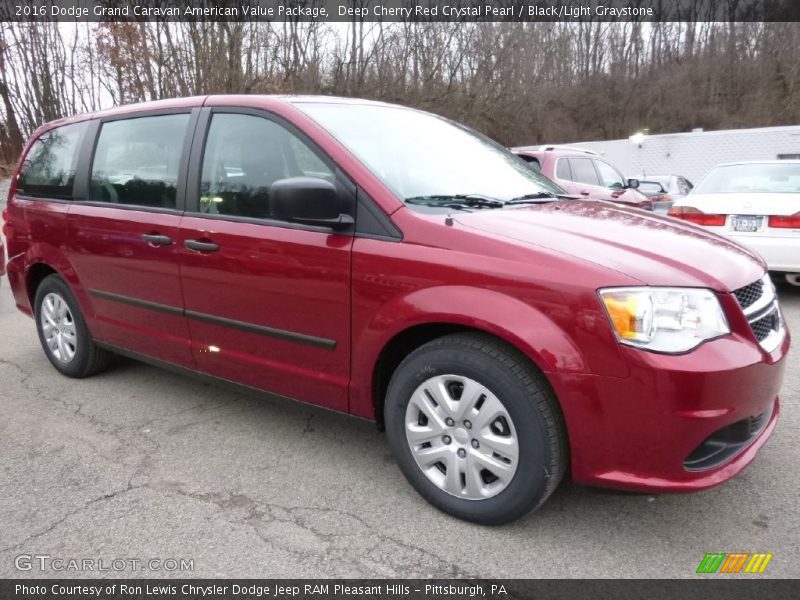 Deep Cherry Red Crystal Pearl / Black/Light Graystone 2016 Dodge Grand Caravan American Value Package