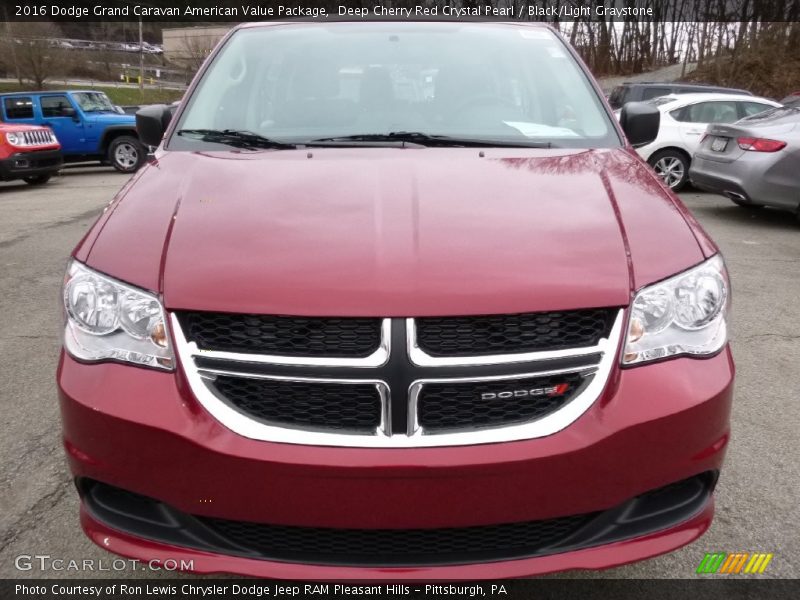 Deep Cherry Red Crystal Pearl / Black/Light Graystone 2016 Dodge Grand Caravan American Value Package