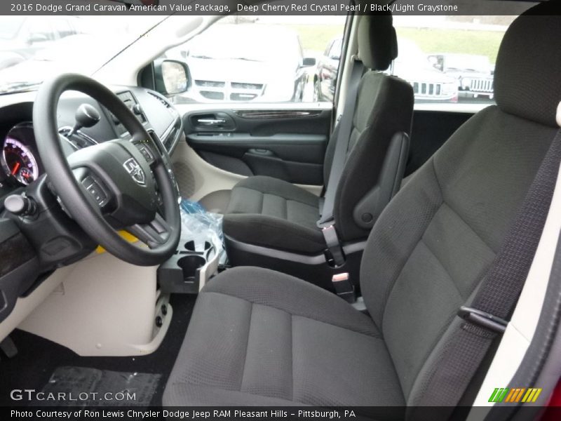 Deep Cherry Red Crystal Pearl / Black/Light Graystone 2016 Dodge Grand Caravan American Value Package