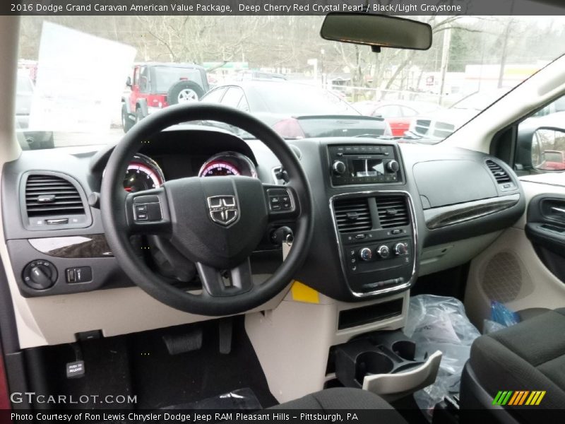 Deep Cherry Red Crystal Pearl / Black/Light Graystone 2016 Dodge Grand Caravan American Value Package
