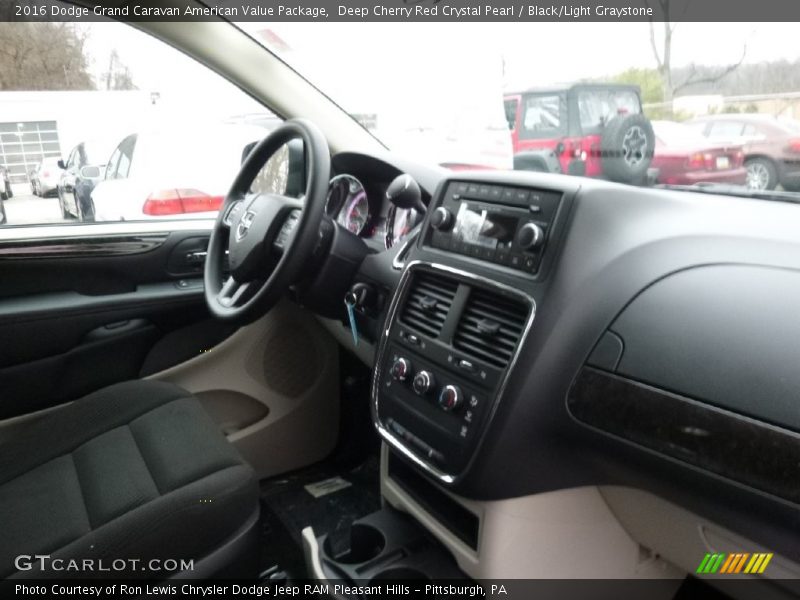 Deep Cherry Red Crystal Pearl / Black/Light Graystone 2016 Dodge Grand Caravan American Value Package