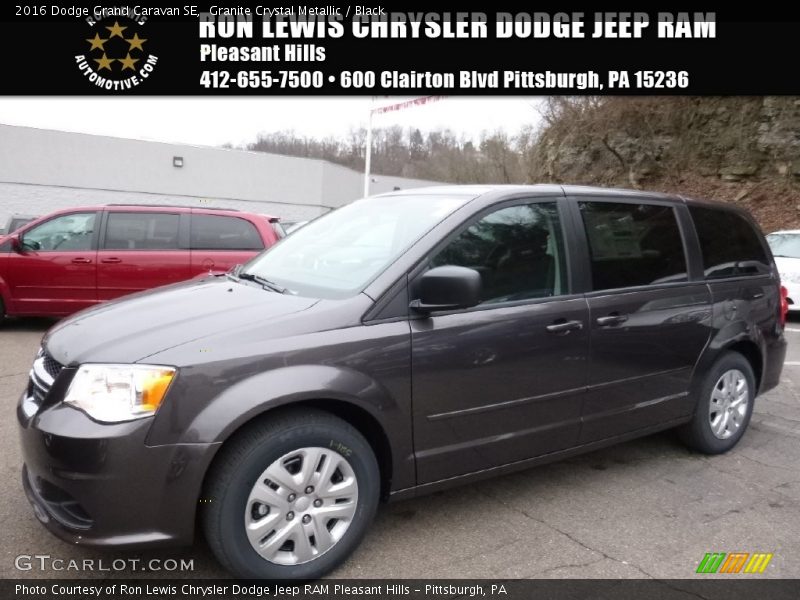 Granite Crystal Metallic / Black 2016 Dodge Grand Caravan SE
