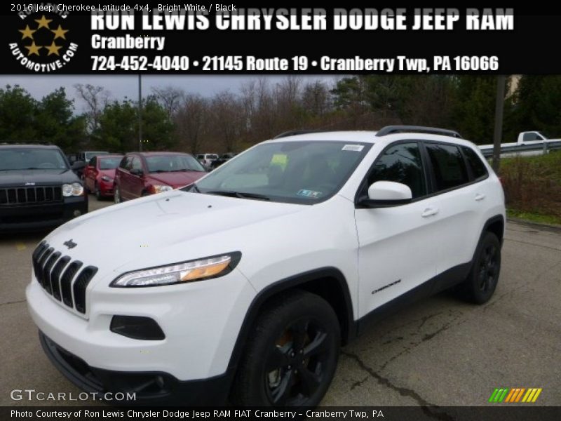 Bright White / Black 2016 Jeep Cherokee Latitude 4x4