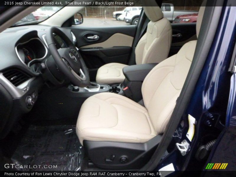 True Blue Pearl / Black/Light Frost Beige 2016 Jeep Cherokee Limited 4x4
