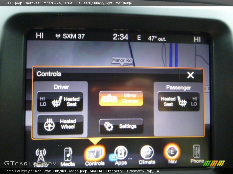 True Blue Pearl / Black/Light Frost Beige 2016 Jeep Cherokee Limited 4x4